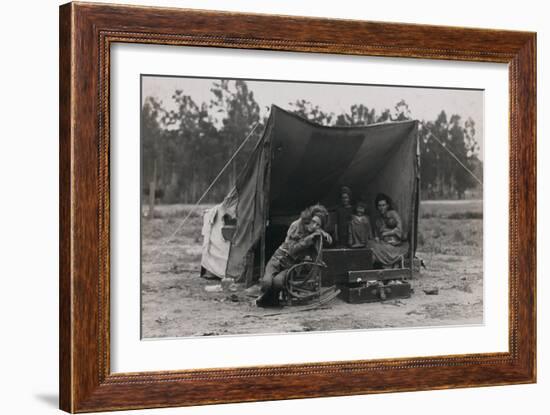 Hungry Mother and Children-Dorothea Lange-Framed Art Print