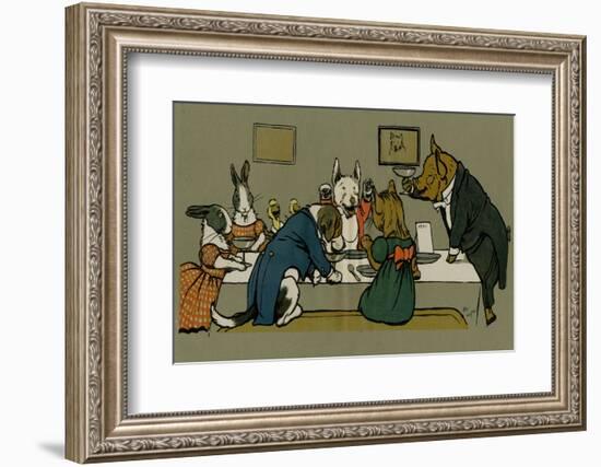 Hungry Peter the Pig's Dinner Party-Cecil Aldin-Framed Photographic Print