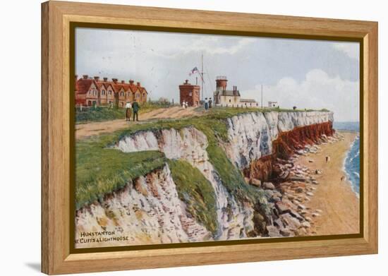 Hunstanton, the Cliffs and Lighthouse-Alfred Robert Quinton-Framed Premier Image Canvas