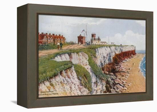 Hunstanton, the Cliffs and Lighthouse-Alfred Robert Quinton-Framed Premier Image Canvas