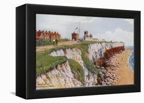 Hunstanton, the Cliffs and Lighthouse-Alfred Robert Quinton-Framed Premier Image Canvas