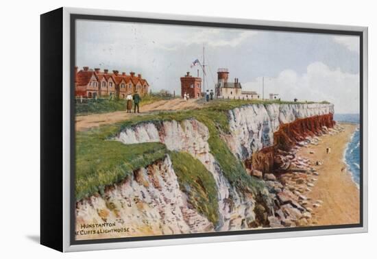 Hunstanton, the Cliffs and Lighthouse-Alfred Robert Quinton-Framed Premier Image Canvas