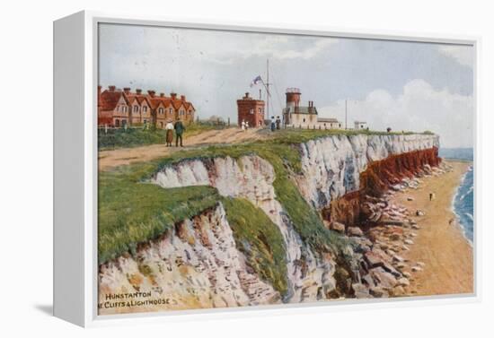 Hunstanton, the Cliffs and Lighthouse-Alfred Robert Quinton-Framed Premier Image Canvas