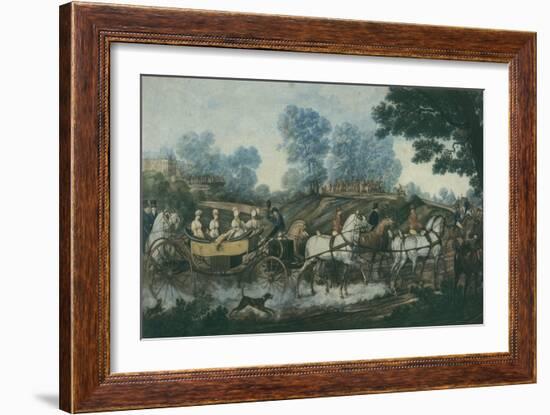 Hunt Meeting, engraved by Philibert Louis Debucourt-Antoine Charles Horace Vernet-Framed Giclee Print