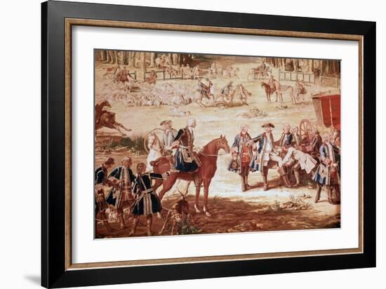 Hunt of Louis XV King Louis XV Hunting in the Forest of Compiegne (The Hunt of Louis XV - Tapestry)-Jean-Baptiste Oudry-Framed Giclee Print