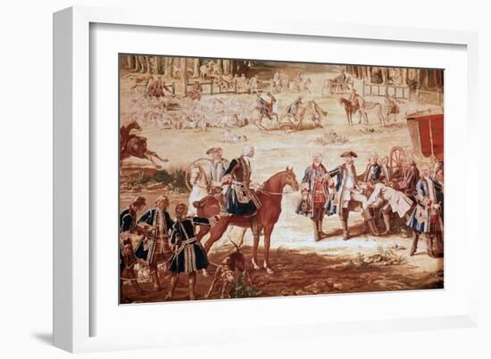 Hunt of Louis XV King Louis XV Hunting in the Forest of Compiegne (The Hunt of Louis XV - Tapestry)-Jean-Baptiste Oudry-Framed Giclee Print