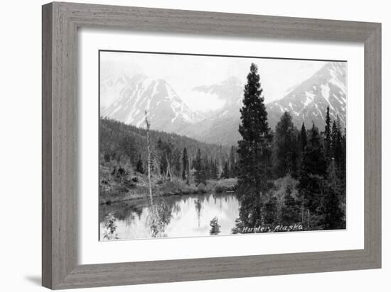 Hunter, Alaska - View of Mountains and a Lake-Lantern Press-Framed Art Print