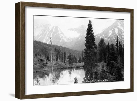 Hunter, Alaska - View of Mountains and a Lake-Lantern Press-Framed Art Print