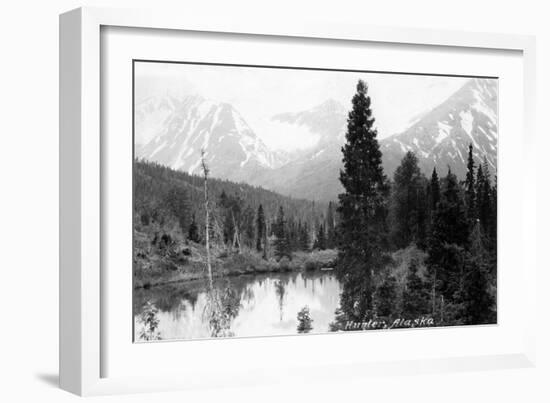 Hunter, Alaska - View of Mountains and a Lake-Lantern Press-Framed Art Print