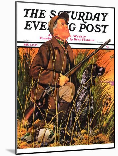 "Hunter and Dog in Field," Saturday Evening Post Cover, November 9, 1935-J.F. Kernan-Mounted Giclee Print