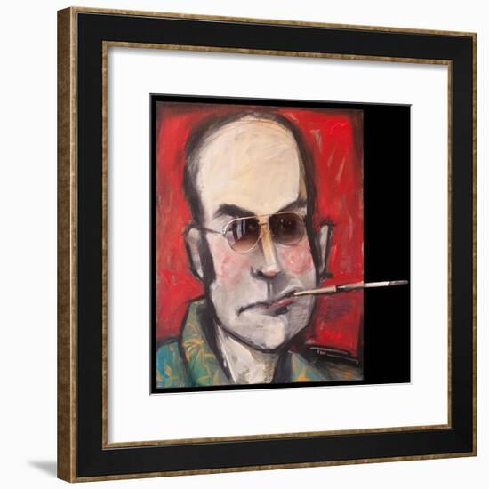 Hunter S Thompson with Cig Black-Tim Nyberg-Framed Giclee Print