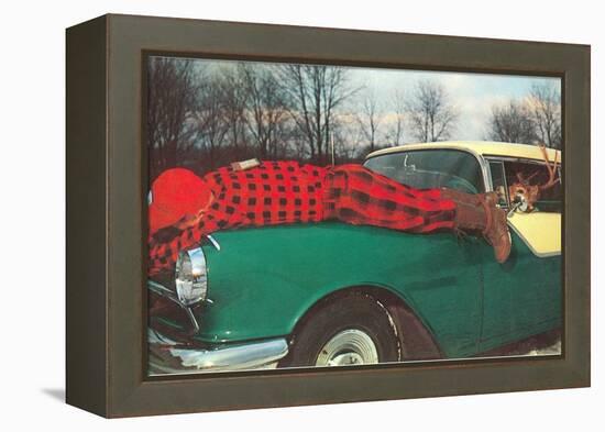 Hunter Strapped to Fender, Deer Driving-null-Framed Stretched Canvas