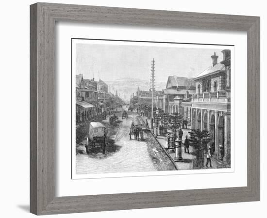 Hunter Street, Newcastle, New South Wales, Australia, 1886-null-Framed Giclee Print