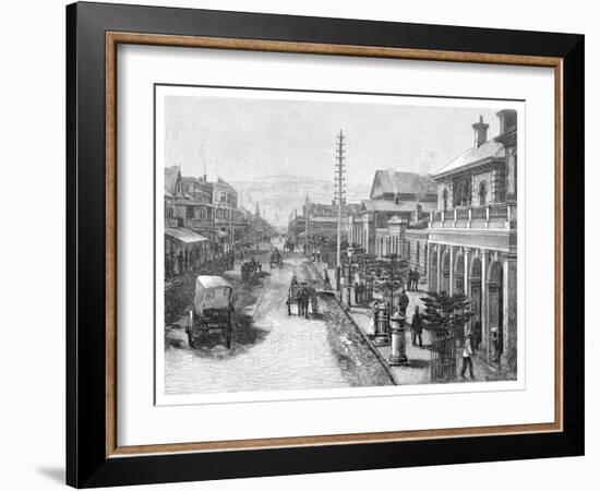 Hunter Street, Newcastle, New South Wales, Australia, 1886-null-Framed Giclee Print