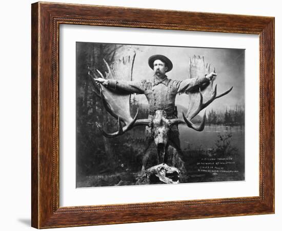Hunter with Record Moose Antlers-null-Framed Photographic Print