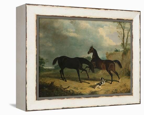 Hunters and a Spaniel in a Wooded Landscape, 1835-Henry Thomas Alken-Framed Premier Image Canvas