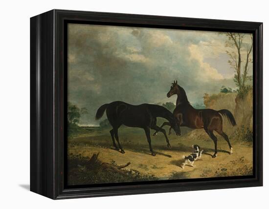 Hunters and a Spaniel in a Wooded Landscape, 1835-Henry Thomas Alken-Framed Premier Image Canvas