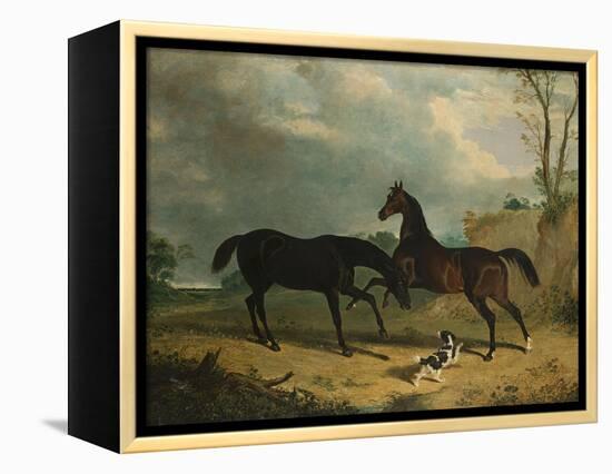 Hunters and a Spaniel in a Wooded Landscape, 1835-Henry Thomas Alken-Framed Premier Image Canvas