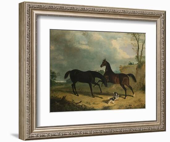 Hunters and a Spaniel in a Wooded Landscape, 1835-Henry Thomas Alken-Framed Giclee Print