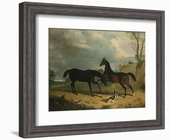 Hunters and a Spaniel in a Wooded Landscape, 1835-Henry Thomas Alken-Framed Giclee Print