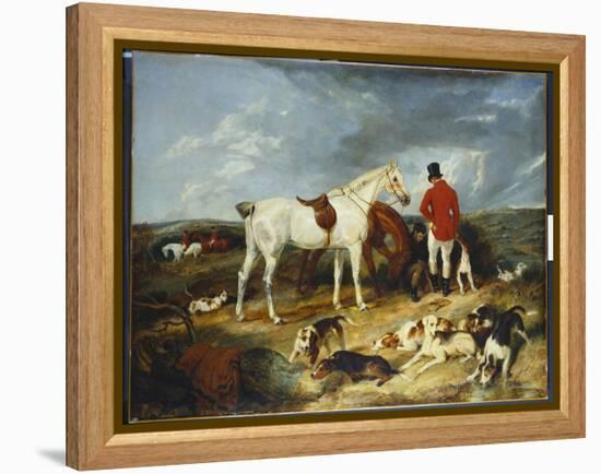 Hunters and Hounds, 1823-Edwin Henry Landseer-Framed Premier Image Canvas