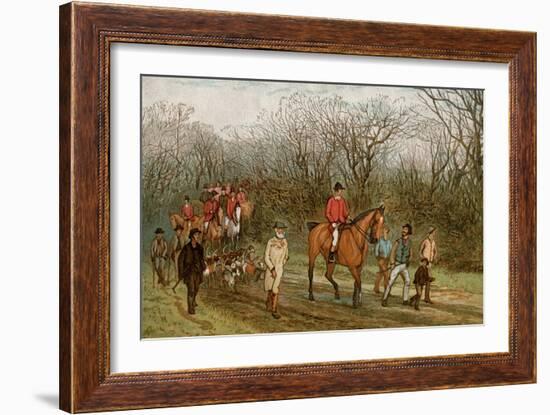 Hunters and Hounds in England, 1800s-null-Framed Giclee Print