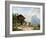 Hunters carousing in front of a hunting lodge near Partenkirchen-Heinrich Bürkel-Framed Giclee Print