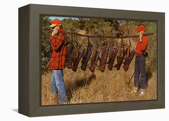 Hunters Carrying Giant Grasshoppers-null-Framed Stretched Canvas