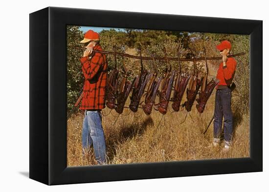 Hunters Carrying Giant Grasshoppers-null-Framed Stretched Canvas