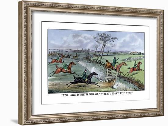 Hunters Clear the Ditch-Henry Thomas Alken-Framed Art Print