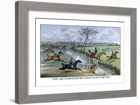 Hunters Clear the Ditch-Henry Thomas Alken-Framed Art Print