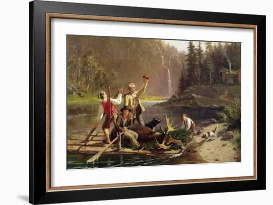 Hunters in Oesterdalen Valley, 1878-Carl Julius Lorck-Framed Giclee Print