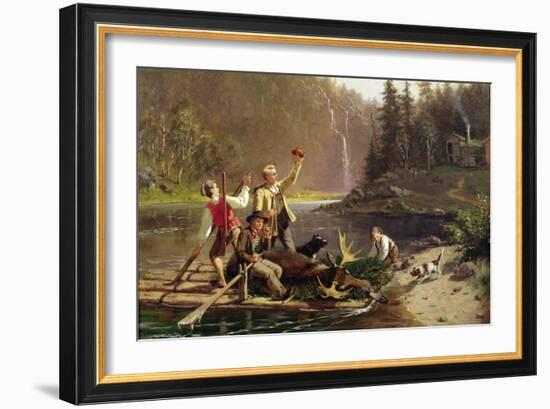 Hunters in Oesterdalen Valley, 1878-Carl Julius Lorck-Framed Giclee Print