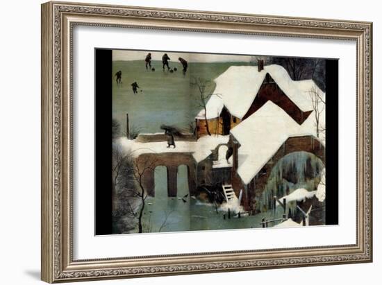 Hunters in the Snow - Detail-Pieter Breughel the Elder-Framed Art Print