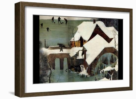 Hunters in the Snow - Detail-Pieter Breughel the Elder-Framed Art Print