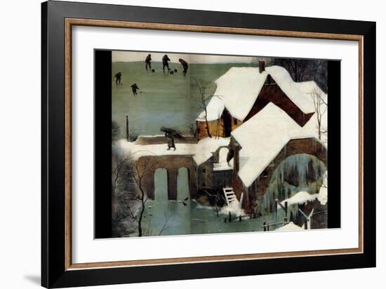 Hunters in the Snow - Detail-Pieter Breughel the Elder-Framed Art Print