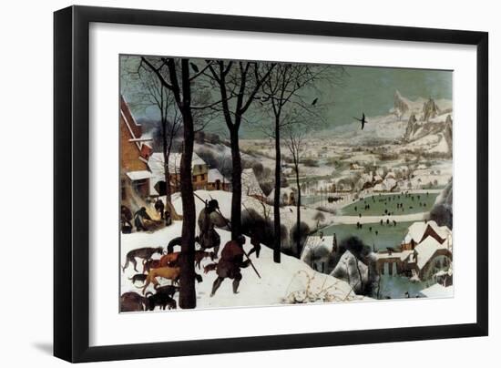 Hunters in the Snow - Detail-Pieter Breughel the Elder-Framed Art Print