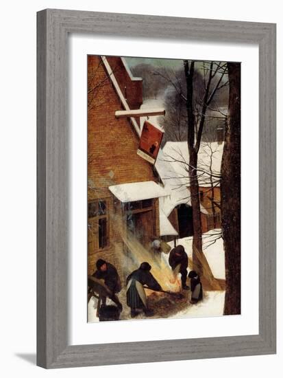 Hunters in the Snow - Detail-Pieter Breughel the Elder-Framed Art Print