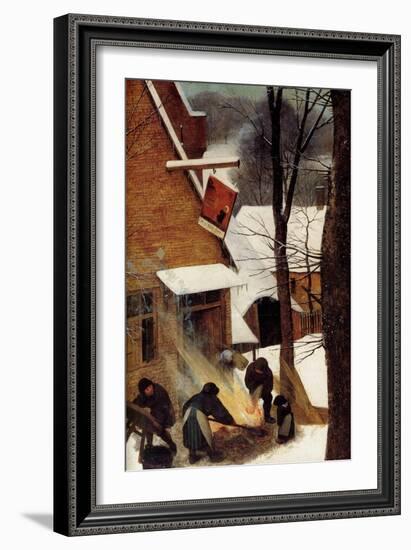 Hunters in the Snow - Detail-Pieter Breughel the Elder-Framed Art Print