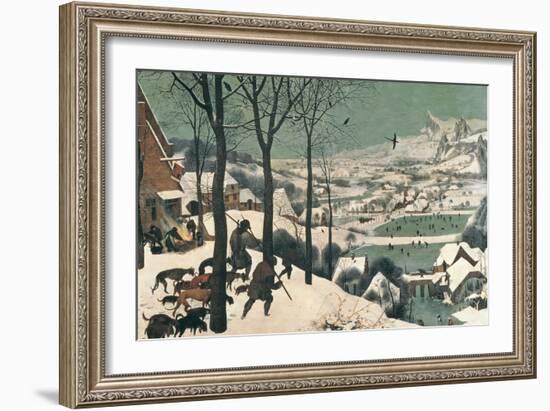 Hunters in the Snow, February, 1565-Pieter Bruegel the Elder-Framed Premium Giclee Print