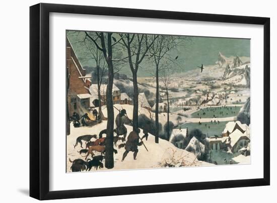 Hunters in the Snow, February, 1565-Pieter Bruegel the Elder-Framed Premium Giclee Print