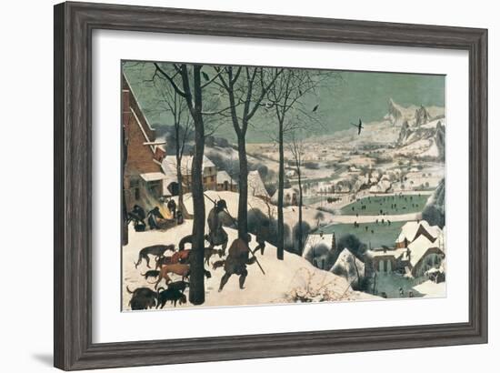 Hunters in the Snow, February, 1565-Pieter Bruegel the Elder-Framed Giclee Print