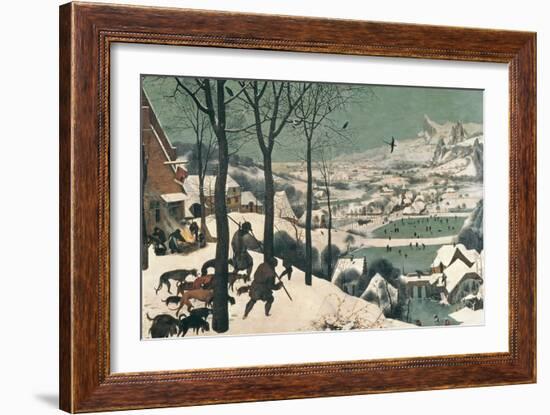 Hunters in the Snow, February, 1565-Pieter Bruegel the Elder-Framed Giclee Print