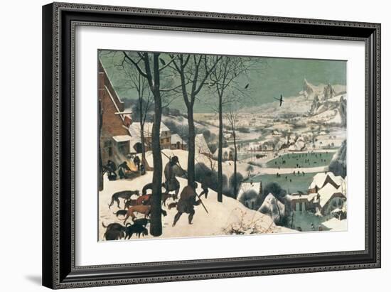 Hunters in the Snow, February, 1565-Pieter Bruegel the Elder-Framed Giclee Print