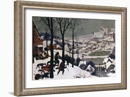 Hunters in the Snow, February, 1565-Pieter Bruegel the Elder-Framed Giclee Print