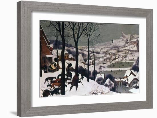 Hunters in the Snow, February, 1565-Pieter Bruegel the Elder-Framed Giclee Print