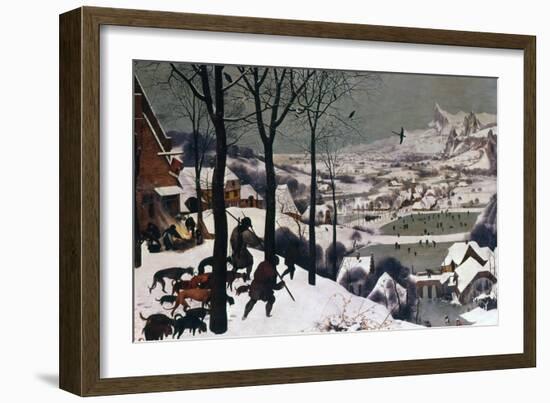 Hunters in the Snow, February, 1565-Pieter Bruegel the Elder-Framed Giclee Print