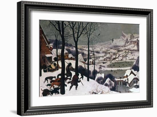 Hunters in the Snow, February, 1565-Pieter Bruegel the Elder-Framed Giclee Print