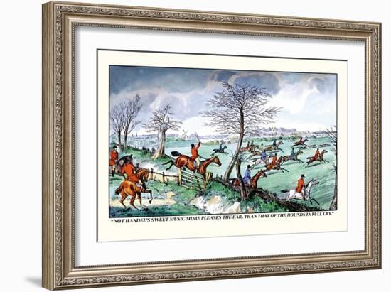 Hunters Race After the Hounds in Full Cry-Henry Thomas Alken-Framed Art Print