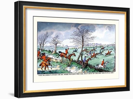 Hunters Race After the Hounds in Full Cry-Henry Thomas Alken-Framed Art Print